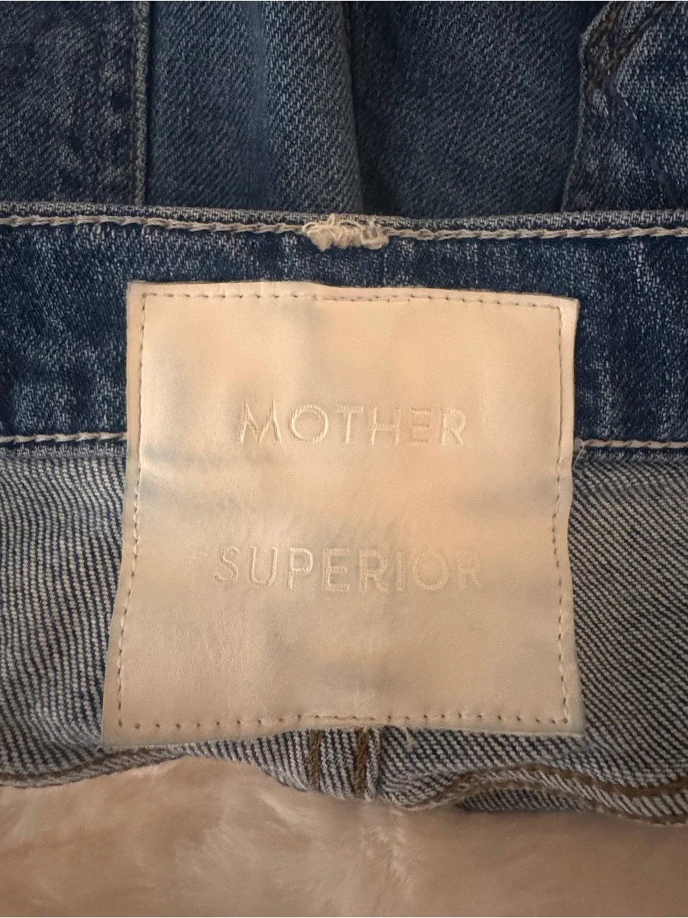 MOTHER Raw Hem Medium Blue Denim Shorts - Picture 3 of 4